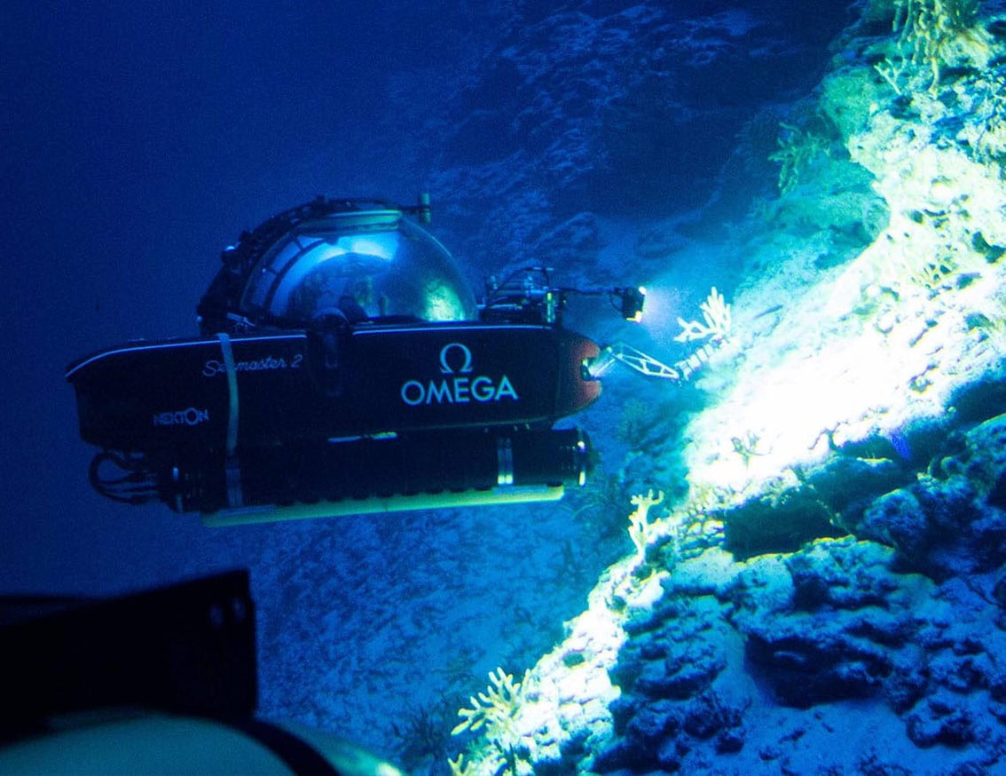 海底を探索する潜水艇「シーマスター2」。