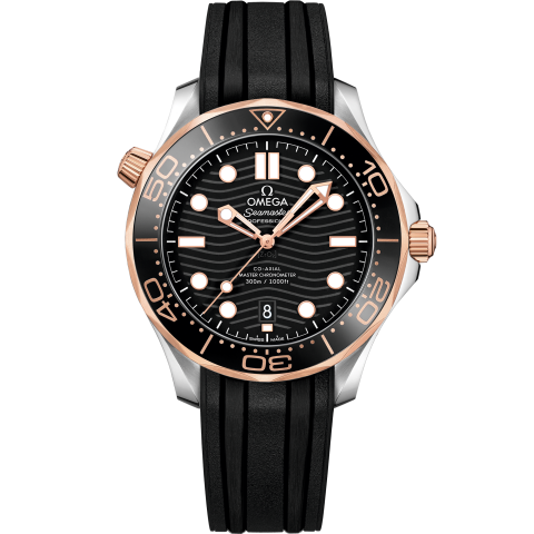 Seamaster Diver 300M 42 mm, スティール - セドナゴールド   ラバーストラップ - レファレンス 210.22.42.20.01.002