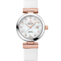 De Ville Ladymatic 34 mm, スティール - セドナゴールド   レザーストラップ - 425.22.34.20.55.004