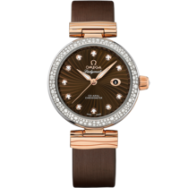 De Ville Ladymatic 34 mm, スティール - レッドゴールド   レザーストラップ - 42527342063001