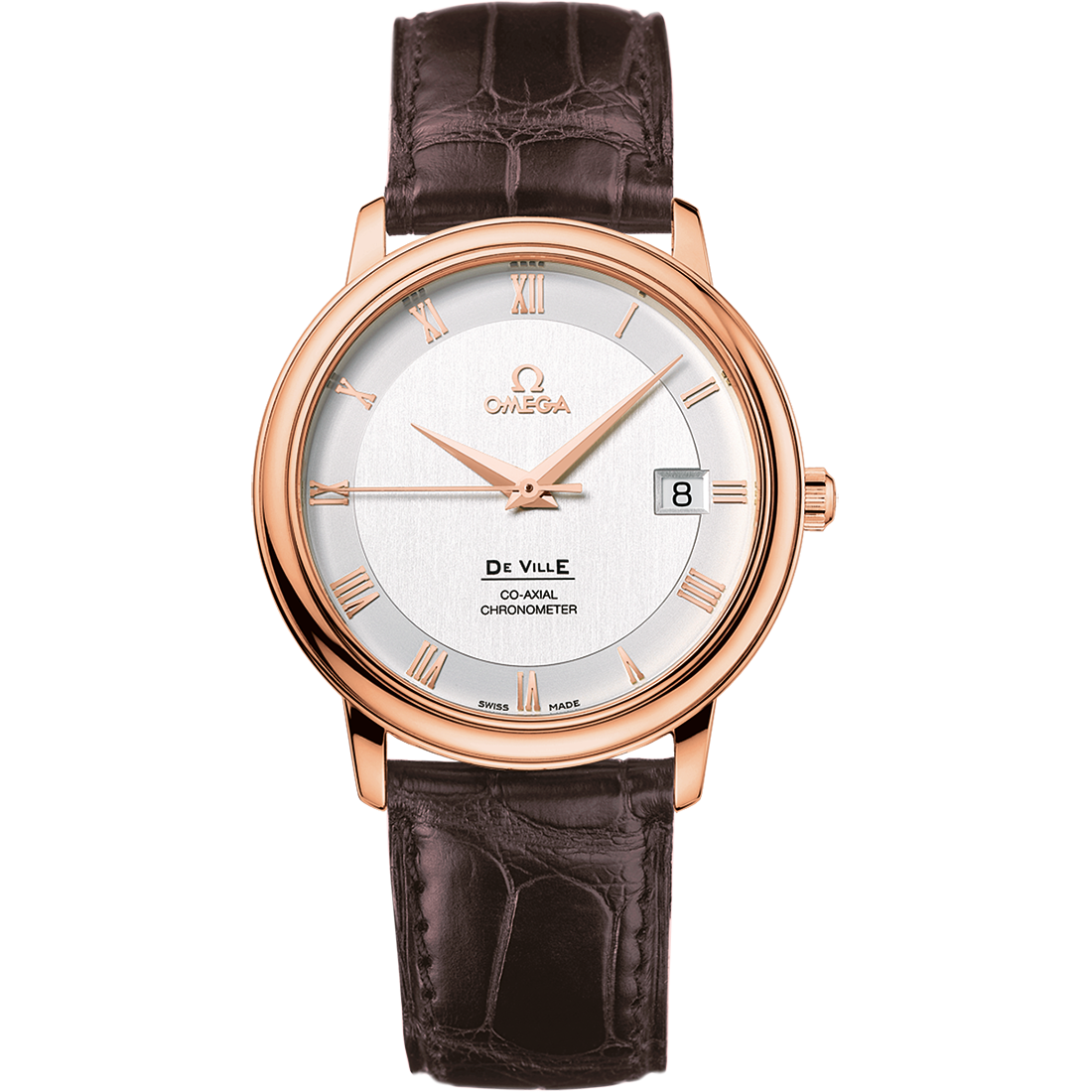 De Ville Prestige 36.5 mm, レッドゴールド レザーストラップ