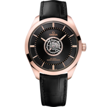 ブラックダイアルウォッチ、セドナゴールド - Canopus Gold™製ケース、レザーストラップ bracelet - De Ville Tourbillon 43 mm, セドナゴールド - Canopus Gold™   レザーストラップ - 529.53.43.22.01.001が付属