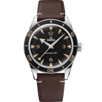 Seamaster 300 41 mm, ステンレススティール   レザーストラップ - 234.32.41.21.01.001