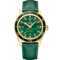 Seamaster 300 41 mm, イエローゴールド   レザーストラップ - 234.63.41.21.99.001