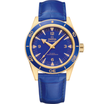 Seamaster 300 41 mm, イエローゴールド   レザーストラップ - 234.63.41.21.99.002