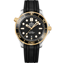 Seamaster Diver 300M 42 mm, スティール - イエローゴールド   ラバーストラップ - 210.22.42.20.01.001