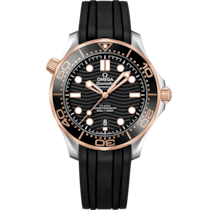 Seamaster Diver 300M 42 mm, スティール - セドナゴールド   ラバーストラップ - 210.22.42.20.01.002