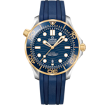 Seamaster 42 mm, スティール - イエローゴールド   ラバーストラップ - 210.22.42.20.03.001