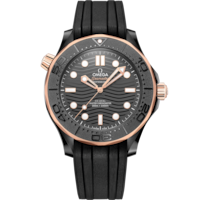 Seamaster Diver 300M 43.5 mm, ブラックセラミック   ラバーストラップ - 210.62.44.20.01.001