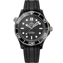 Seamaster 43.5 mm, ブラックセラミック   ラバーストラップ - 210.92.44.20.01.001