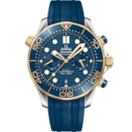 Seamaster 44 mm, スティール - イエローゴールド   ラバーストラップ - 210.22.44.51.03.001