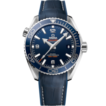 Seamaster Planet Ocean 600M 43.5 mm, ステンレススティール   ラバーライニング レザーストラップ - 215.33.44.21.03.001