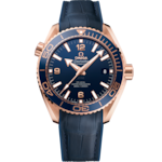 Seamaster 43.5 mm, セドナゴールド   ラバーライニング レザーストラップ - 215.63.44.21.03.001