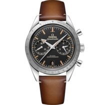 Speedmaster '57 40.5 mm, ステンレススティール   レザーストラップ - 332.12.41.51.01.001