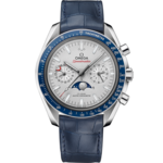 Speedmaster 44.25 mm, プラチナ   レザーストラップ - 304.93.44.52.99.004