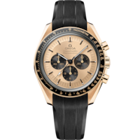 Speedmaster ムーンウォッチ プロフェッショナル 42 mm, ムーンシャイン™ ゴールド   ラバーストラップ - 31062425099001
