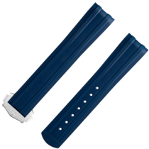 ツーピース ストラップ - 「シーマスター ダイバー300M」用ブルー ラバーストラップ、フォールディングクラスプ - 032CVZ015753